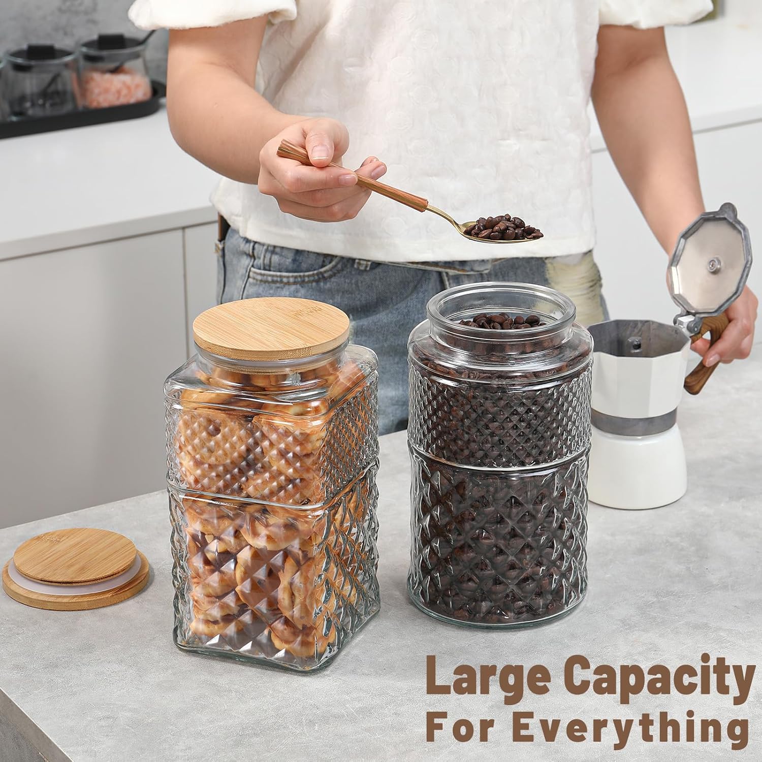 0.7Gallon/2600ml Glass Cookie  - Food Storage Jar Set ulasan dan harga
