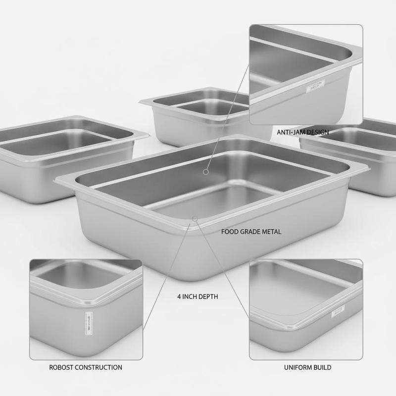 6 Pack Catering Trays Full Siz - Food Storage For Restaurant ulasan dan harga