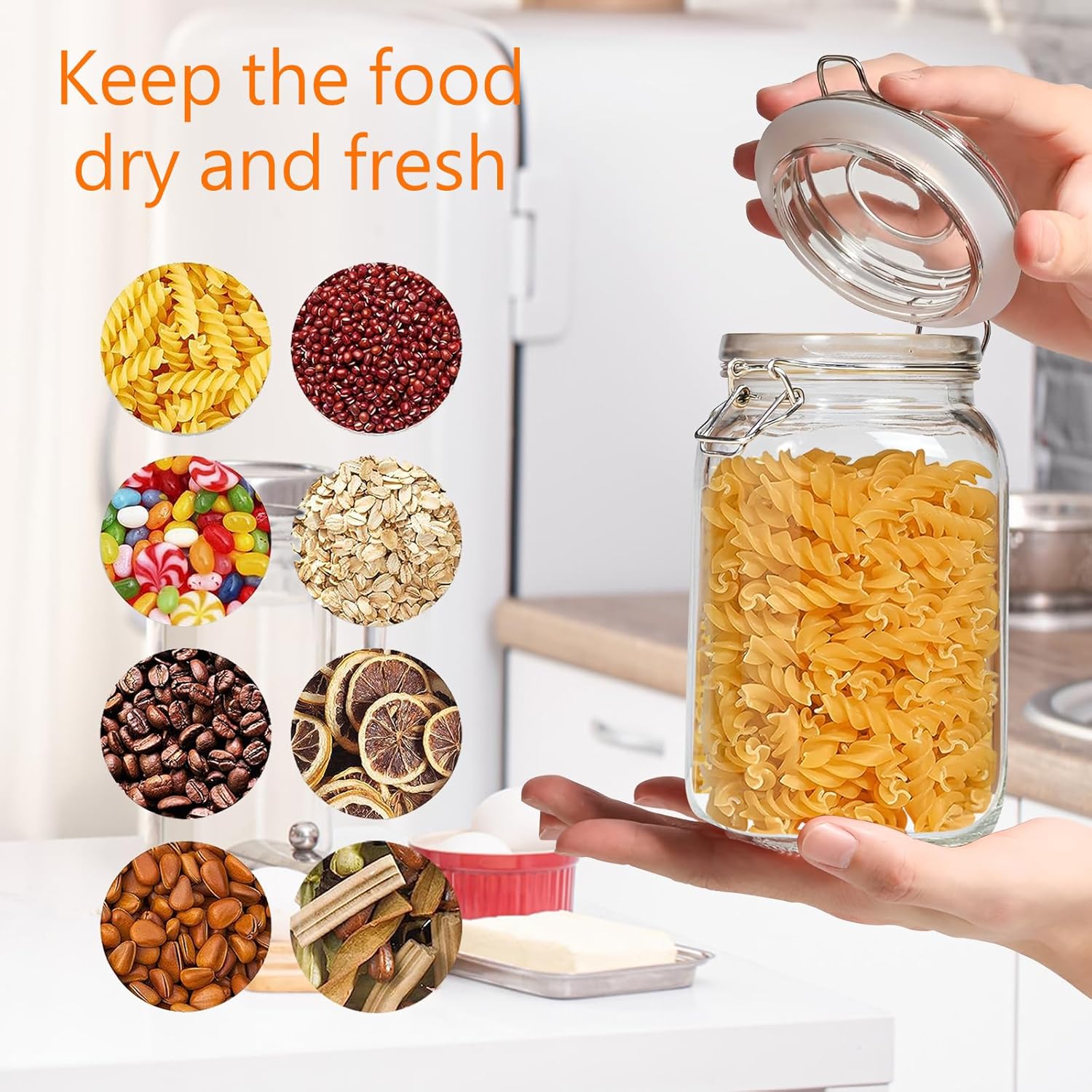Clear Food Storage Jars 50oz S - Food Storage Pantry ulasan dan harga