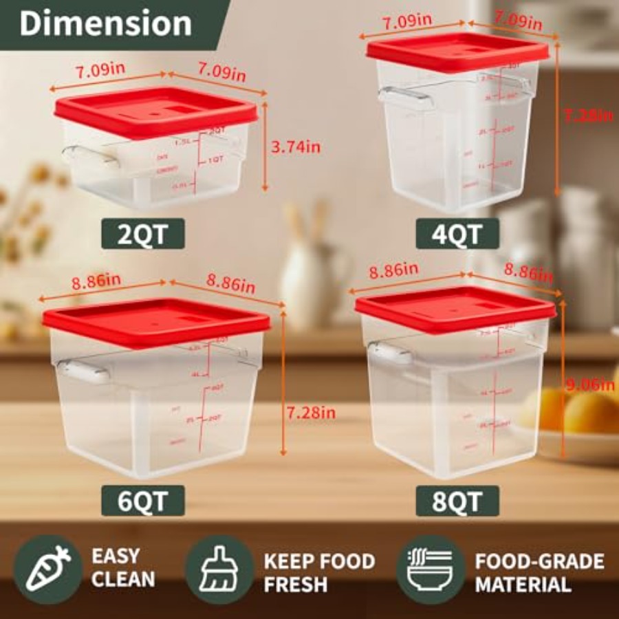 6 Quart Set of 4 Food Storage  - Food Storage Quart Containers ulasan dan harga