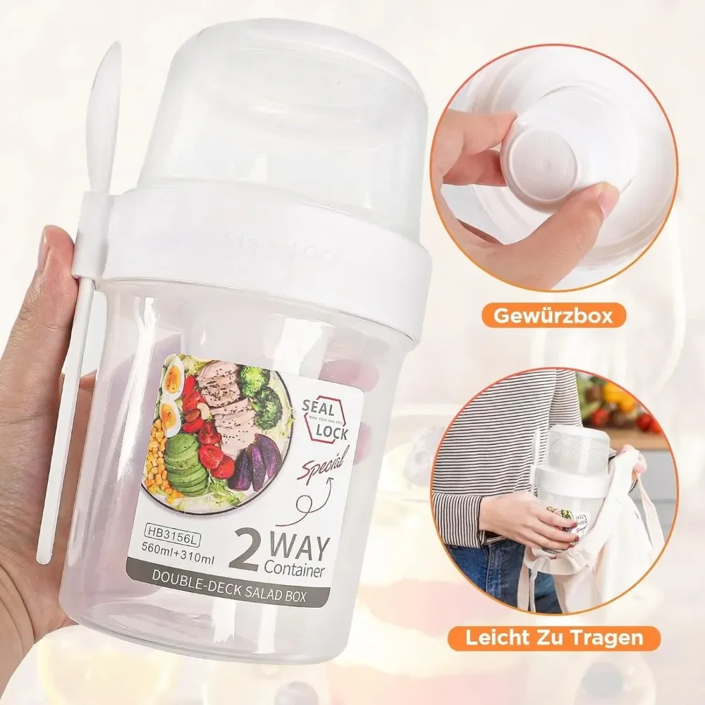 Salad Cup Breakfast Cups Porta - Food Storage Yogurt ulasan dan harga