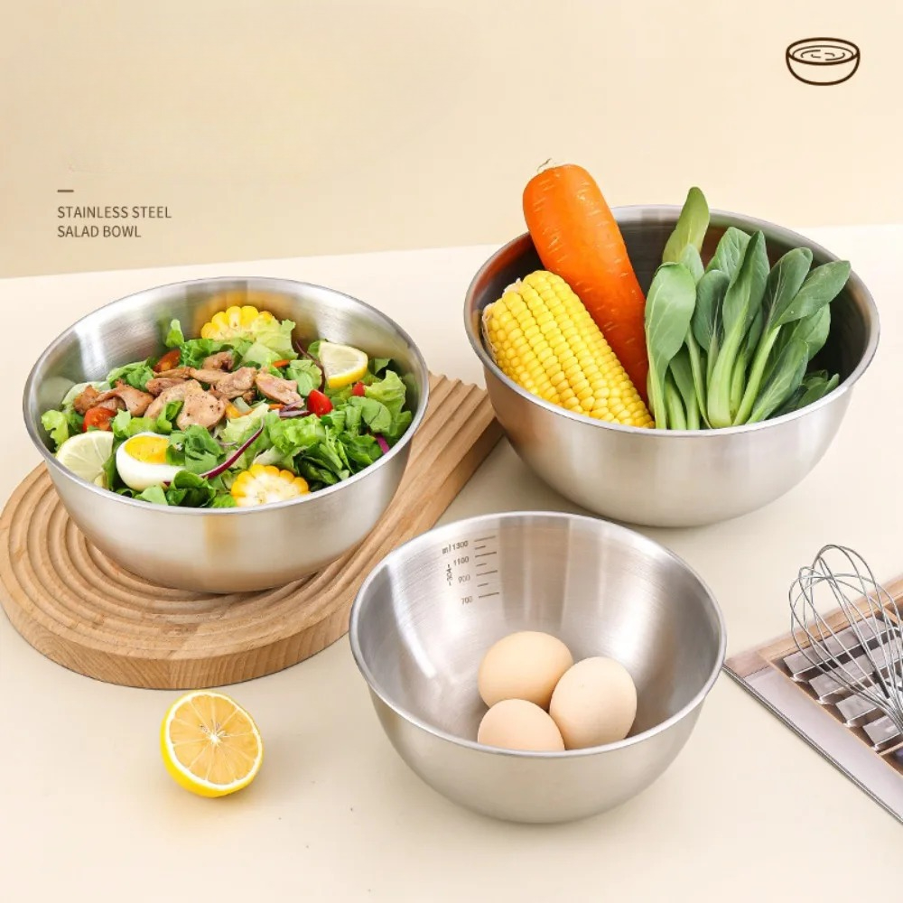 3pcs Stainless Steel Bowl Set  - Food Storage Home ulasan dan harga