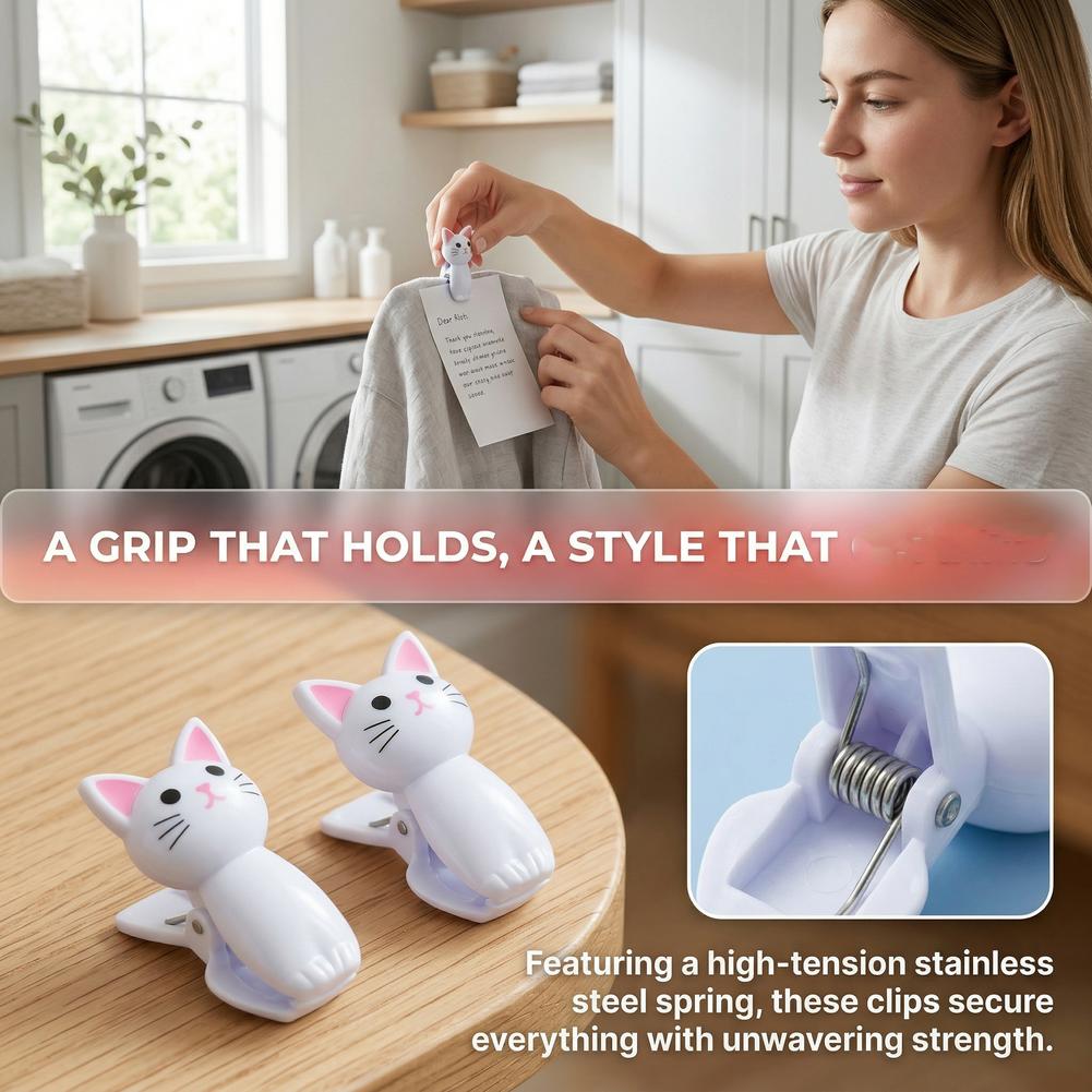 Cute Cat Shaped Bag Clips Reus - Food Storage Plastic Bag ulasan dan harga