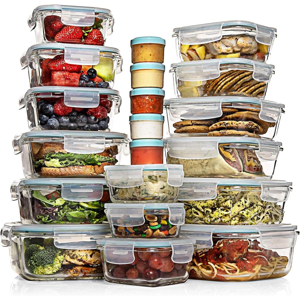 Pc Set Glass Food Storage Cont - Food Storage Containers Glass ulasan dan harga