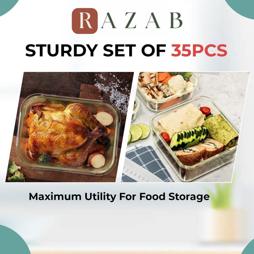 Pc Set Glass Food Storage Cont - Food Storage Containers Glass ulasan dan harga