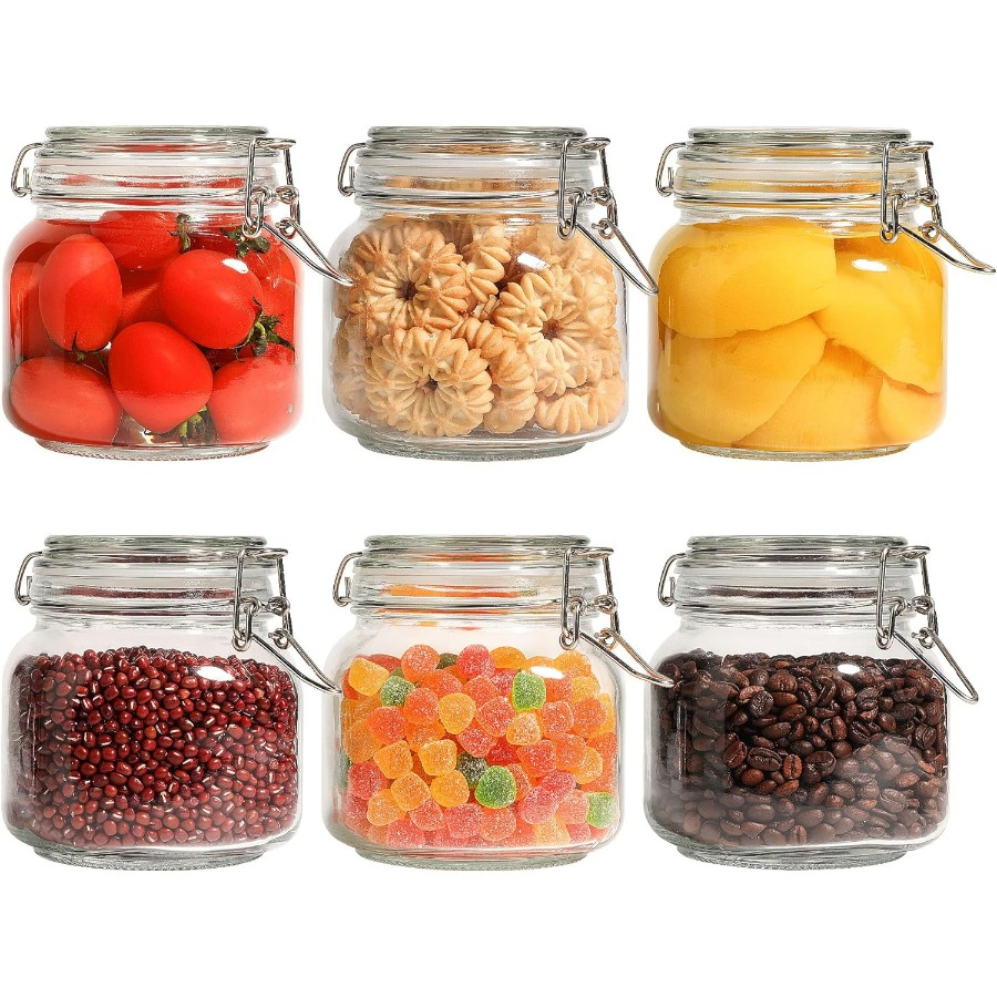 25oz Airtight Glass Canisters  - Food Storage Jar Set ulasan dan harga