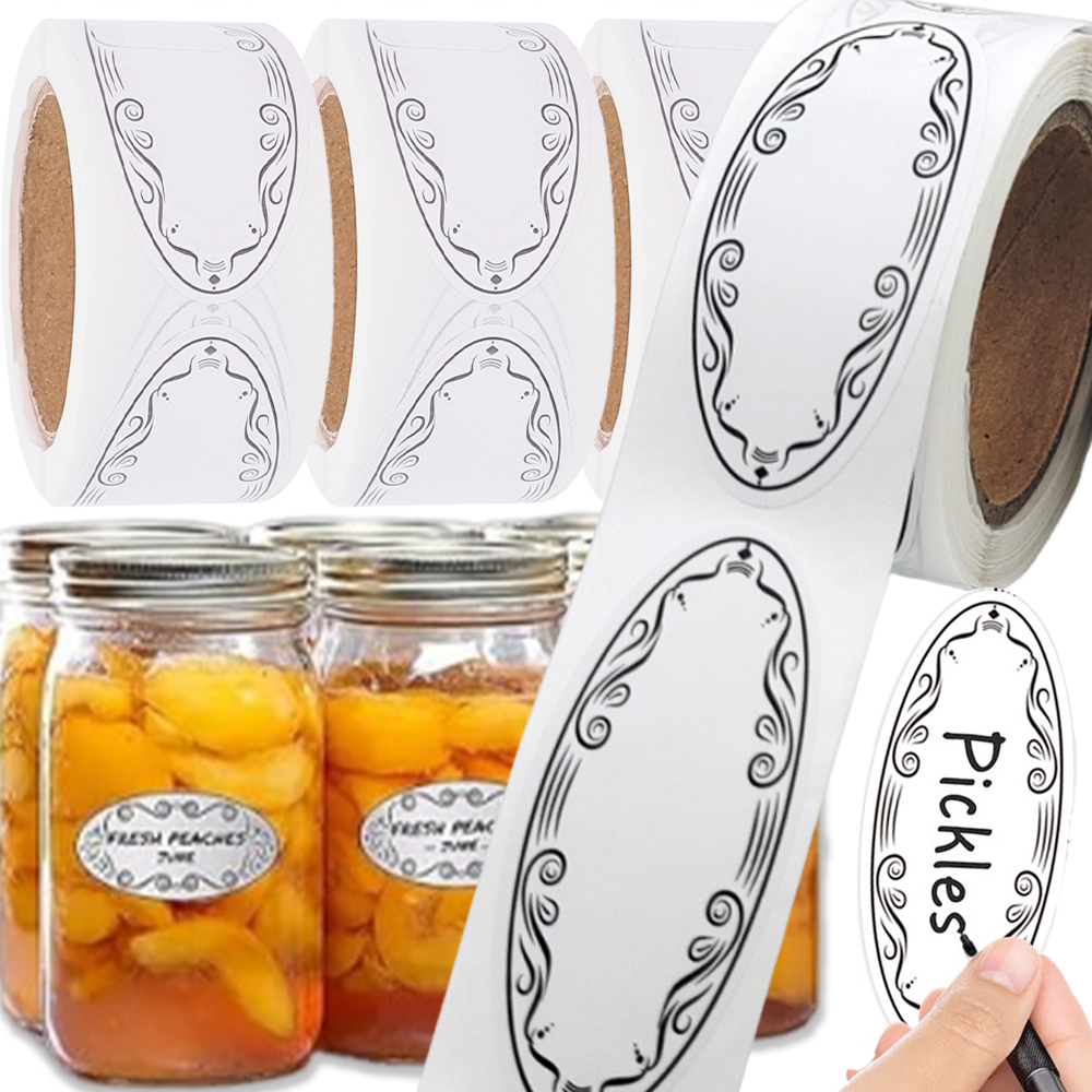 Oval Labels Blank Stickers Foo - Food Storage For Restaurant ulasan dan harga